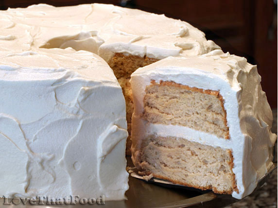 Angel Food Cake with Caramel Fluff