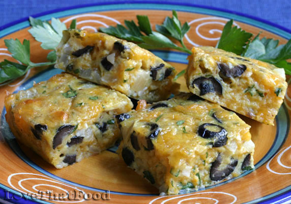 Chile Cheese & Olive Squares