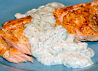 Broiled Salmon with Mustard Dill Sauce