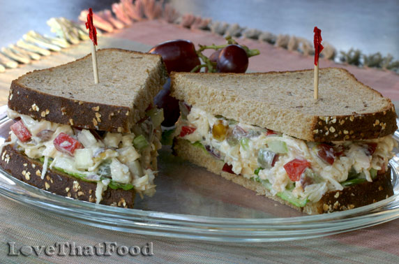 Chicken Salad Sandwich with Grapes