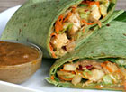Chicken Wraps with Asian Peanut Sauce