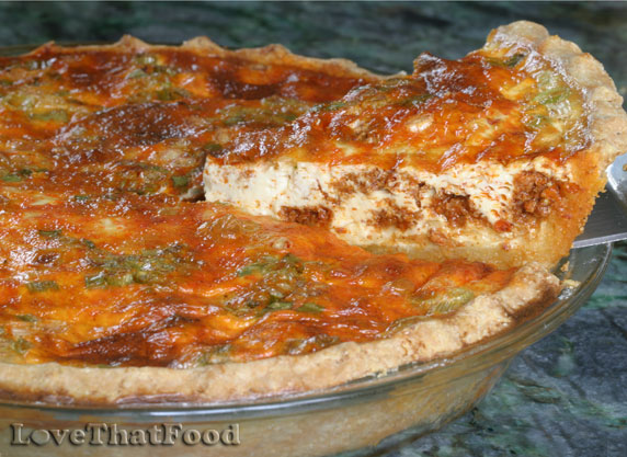 Chorizo Quiche in Cornmeal Crust