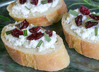 Cranberry and Goat Cheese Canapés
