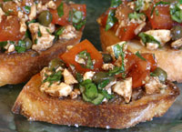 Italian Bruschetta with Feta and Capers