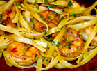 Lemon Garlic Shrimp with Fettuccine