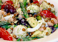 Mediterranean Salad with Pesto Vinaigrette