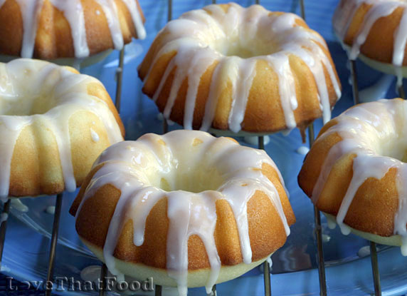 Mini Pound Cakes with Lemon Glaze