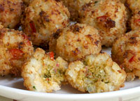 Pesto Stuffed Crab Balls