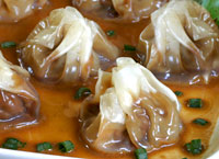 Pork Dumplings with Soy Mustard Vinaigrette