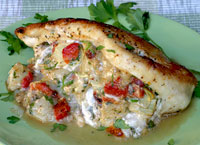 Provolone, Artichoke and Roasted Red Pepper Stuffed Chicken