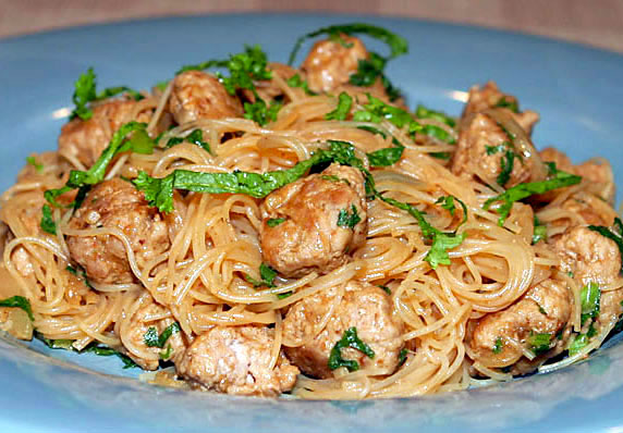 Rice Noodles with Pork & Peanut Sauce