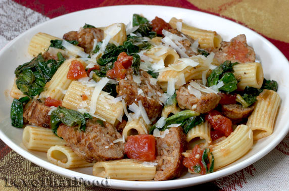 Rigatoni Barese with Spinach and Basil