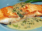 Salmon with Mustard Maple Sauce