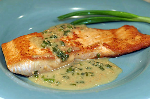 Salmon with Maple Mustard Sauce