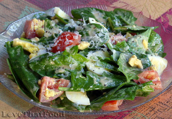 Spinach Salad with Golden Dressing