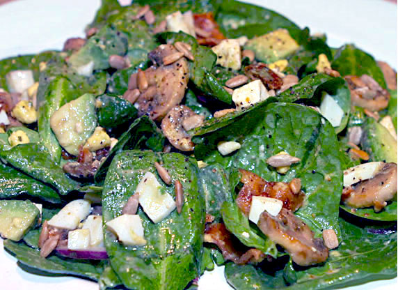 Spinach Salad with Honey Mustard Dressing