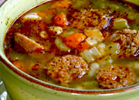 White Bean Soup with Spicy Sausage