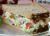 Chicken Salad Sandwich with Grapes