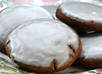 Iced Molasses Ginger Cookies